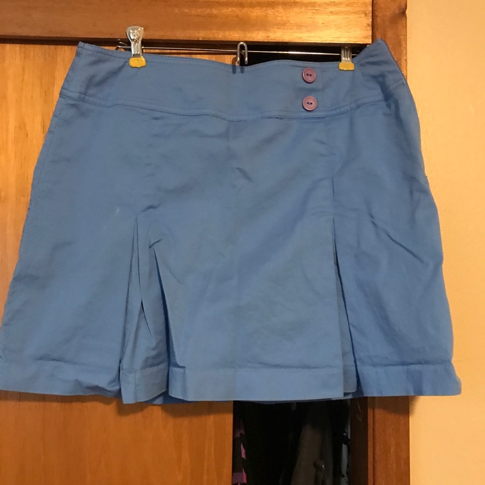 St Johns Bay Pleated Tennis Skort Light Blue sz 14